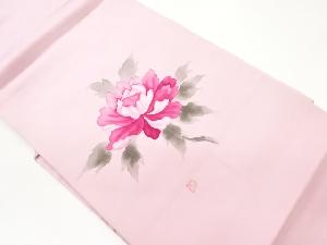 塩瀬手描き牡丹模様名古屋帯